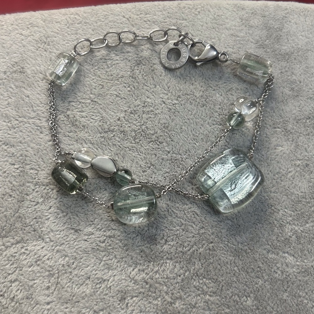 Elegant Silver and Clear Glass Bead Bracelet